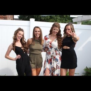 Cream and floral jumpsuit